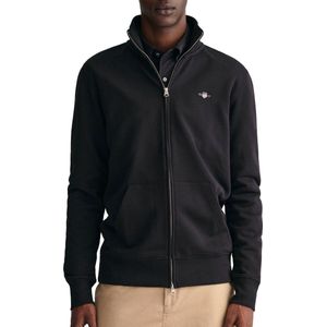 GANT - Reg Shield Full Zip Sweat - Vest - Black - Katoenmix