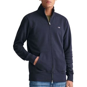 GANT Heren REG Shield Full Zip Sweatshirt, grijs melange, standaard, gemengd grijs, XXS