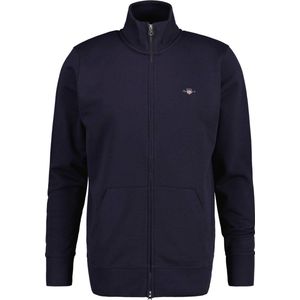 Gantvoor mannen. 2008006 Shield rits hoodie zwart (XXS), Casual, Katoen