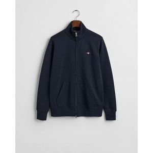 GANT - Reg Shield Full Zip Sweat - Vest - Evening Blue - Katoenmix