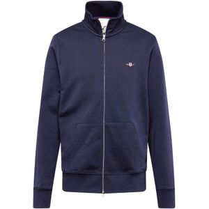 GANT - Reg Shield Full Zip Sweat - Vest - Evening Blue - Katoenmix