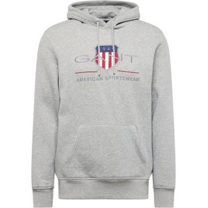GANT Shield Hooded Sweatshirt grijs, Effen