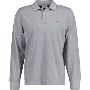 Gant - 2230 Shield Piqué Polo - Casual - Blauw - Katoen - Lange Mouwen
