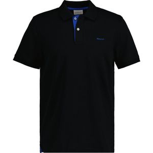 Gant - Heren Polo SS Regular Fit Contrast Pique Rugger Polo - Zwart