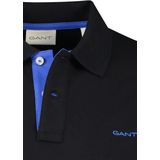 Gant - Reg Contrast Rugger - Poloshirt - Korte Mouw - Blauw - Katoen