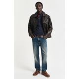 GANT - Contrast Pique Polo - Evening Blue - 96% Katoen, 4% Elastaan