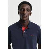 GANT - Contrast Pique Polo - Evening Blue - 96% Katoen, 4% Elastaan