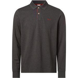 GANT Heren REG Contrast Pique LS Rugger Poloshirt, zwart, standaard, zwart, XXS