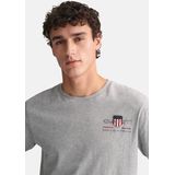 GANT - Reg Archive Shield Emb Ss T-shirt - Gemengd Grijs