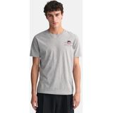 GANT - Reg Archive Shield Emb Ss T-shirt - Gemengd Grijs
