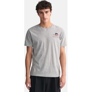 GANT - Reg Archive Shield Emb Ss T-shirt - Gemengd Grijs