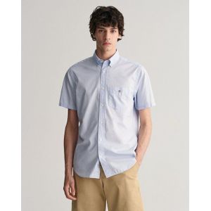 GANT - Korte Mouw Overhemd - Wit - Katoen - Regular Fit