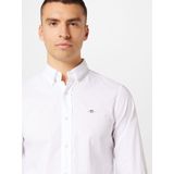 GANT - Overhemd - Katoen - Wit - Slanke Pasvorm