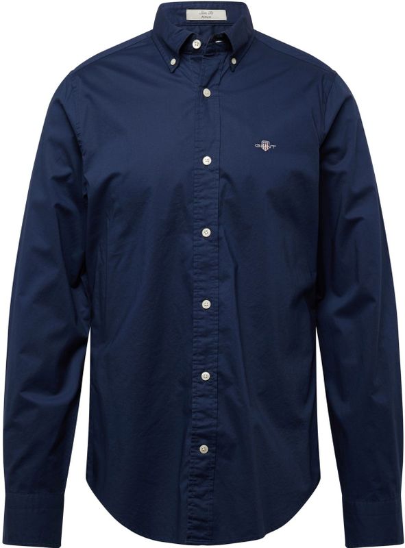 GANT - Overhemd - Blauw - Katoen - Slanke Pasvorm
