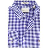 GANT - REG POPLIN Gingham Shirt - Overhemd - Zwart - Standaard