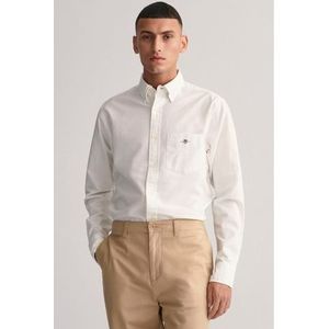 GANT Regular Fit Overhemd wit, Effen