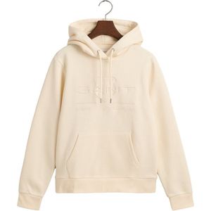 Gant - Tonal Archive Shield Hoodie - Beige - Katoen 78% - Polyester 22%
