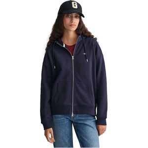 Gantvoor vrouwen. 4204665 Hoodie met marine schild ritssluiting (XS), Casual, Katoen, Lange mouwen