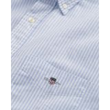Gant Langarmhemd "Regular Fit Oxford Hemd strukturiert langlebig dicker gestreift", mit dezenter Logostickerei