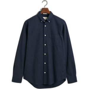 Gant casual overhemd heren regular fit donkerblauw katoen