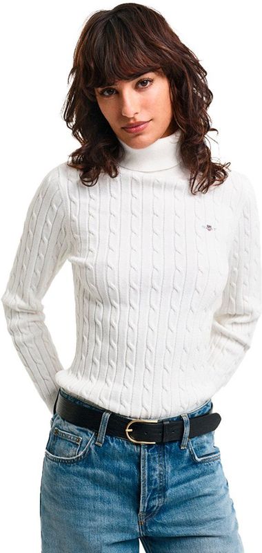 GANT - 4800102 Eights - Gebreide Pullover - Marineblauw - Zwanenhals