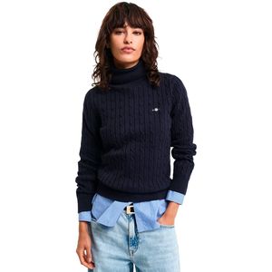 GANT - 4800102 Eights - Gebreide Pullover - Marineblauw - Zwanenhals