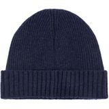 GANT Unisex Shield Wool Beanie-muts, marineblauw, Eén maat