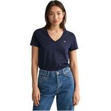 GANT - Shield - T-shirt - Zwart - Katoen - V-hals