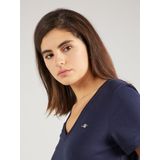 GANT - Shield - T-shirt - Zwart - Katoen - V-hals