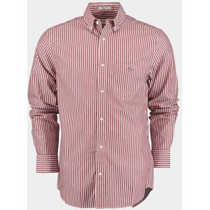Gant - 3000130 - Overhemd - Bordeaux - Gestreept - Katoen - Regular Fit - Lange Mouwen