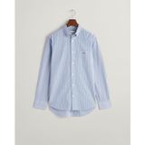 Gant Poplin Banker Hemd Stripe Blau - Größe M