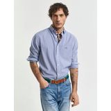Gantvoor mannen. 3000140 Poplin overhemd Regular Fit Banker Stripe zwart (S), Casual, Katoen, Lange mouwen