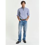 GANT - Overhemd - Blauw - Katoenpopeline - Fijn Streeppatroon