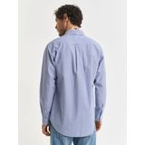 Gantvoor mannen. 3000140 Poplin overhemd Regular Fit Banker Stripe zwart (S), Casual, Katoen, Lange mouwen