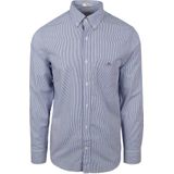 Gantvoor mannen. 3000140 Poplin overhemd Regular Fit Banker Stripe zwart (S), Casual, Katoen, Lange mouwen