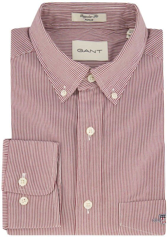 Gant - Casual Overhemd - Bordeaux - Katoen
