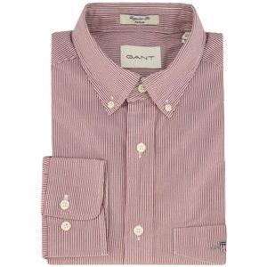 Gant - Casual Overhemd - Bordeaux - Katoen - Normale Fit