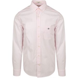 Gant Poplin Banker Hemd Streep Lichtroze