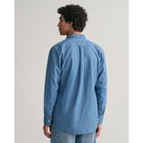 GANT - Chambray Overhemd - Blauw - 100% Katoen - Normale Pasvorm