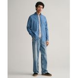 GANT - Chambray Overhemd - Blauw - 100% Katoen - Normale Pasvorm