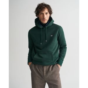 GANT - Reg Shield Hoodie - Groen - Katoen - Met Capuchon en Logo