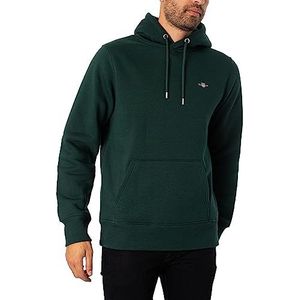 GANT - Shield Hoodie - Pullover - Groen - 78% Katoen / 22% Polyester