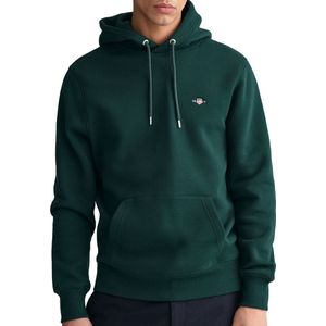 GANT - Reg Shield Hoodie - Groen - Katoen - Met Capuchon en Logo