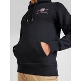 GANT - Hoodie - Marineblauw - Katoen - Capuchon met Trekkoord