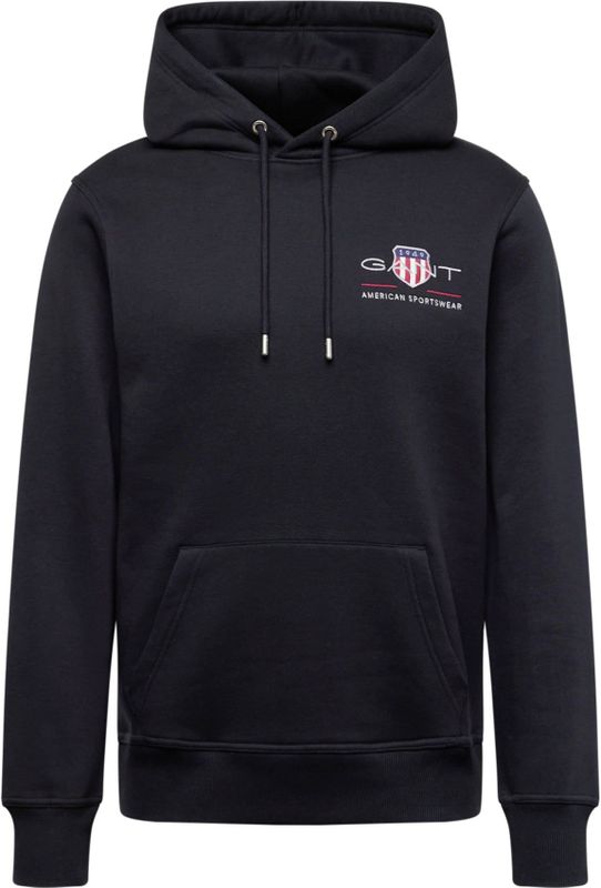 GANT - Hoodie - Marineblauw - Katoen - Capuchon met Trekkoord