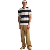 GANT - T-shirt - Wit - Katoen - Korte Mouwen - Brede Streepprint