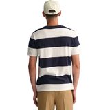 GANT - T-shirt - Wit - Katoen - Korte Mouwen - Brede Streepprint