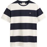 GANT - T-shirt - Wit - Katoen - Korte Mouwen - Brede Streepprint