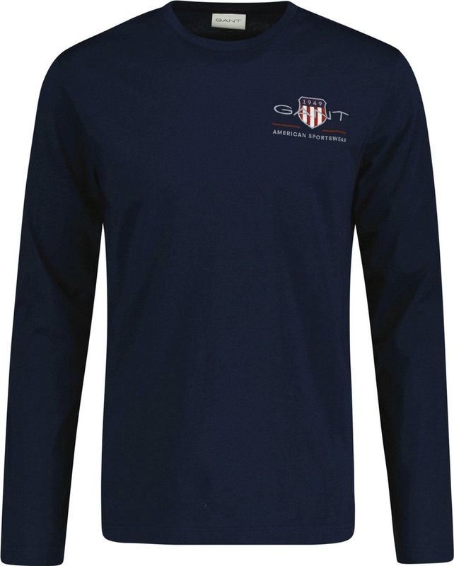 GANT - T-shirt - Langsleeve - Katoen - Zwart