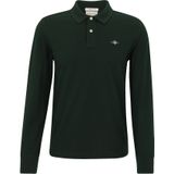Gant - REG SHIELD LS PIQUE RUGGER - Poloshirt - Tartan Green - Met Logoborduursel Op De Borst